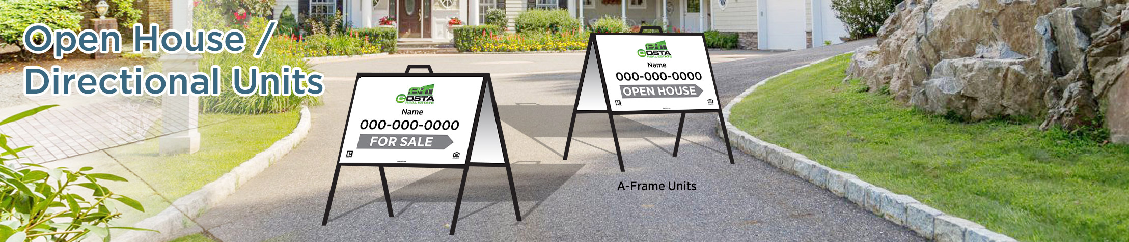 Costa Real Estate Open House/Directional Units - RESI approved vendor directional real estate signs | BestPrintBuy.com