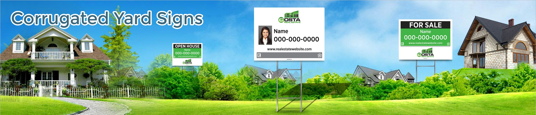 Costa Real Estate Corrugated Yard Signs - RESI approved vendor real estate signs | BestPrintBuy.com