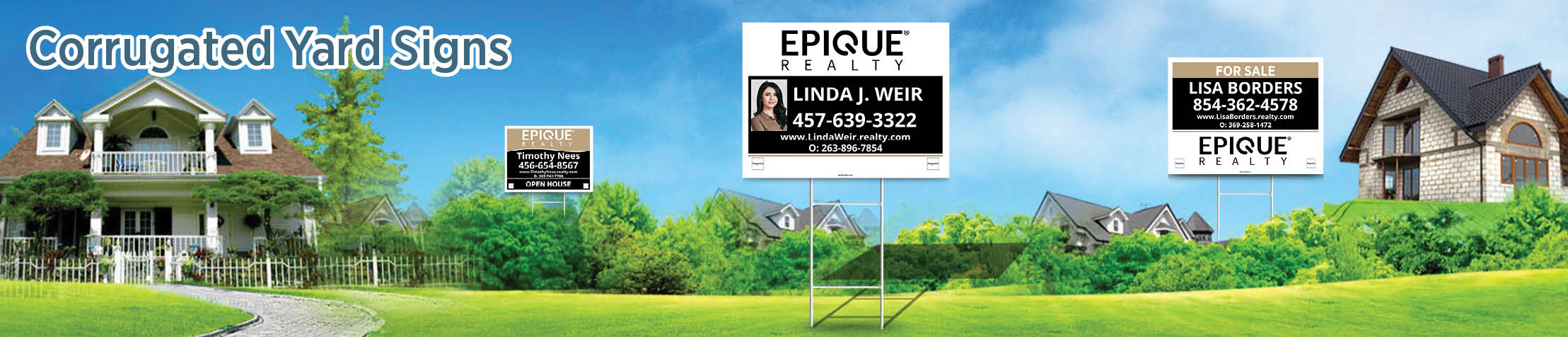 Epique Realty Real Estate Corrugated Yard Signs - RAS approved vendor real estate signs | BestPrintBuy.com