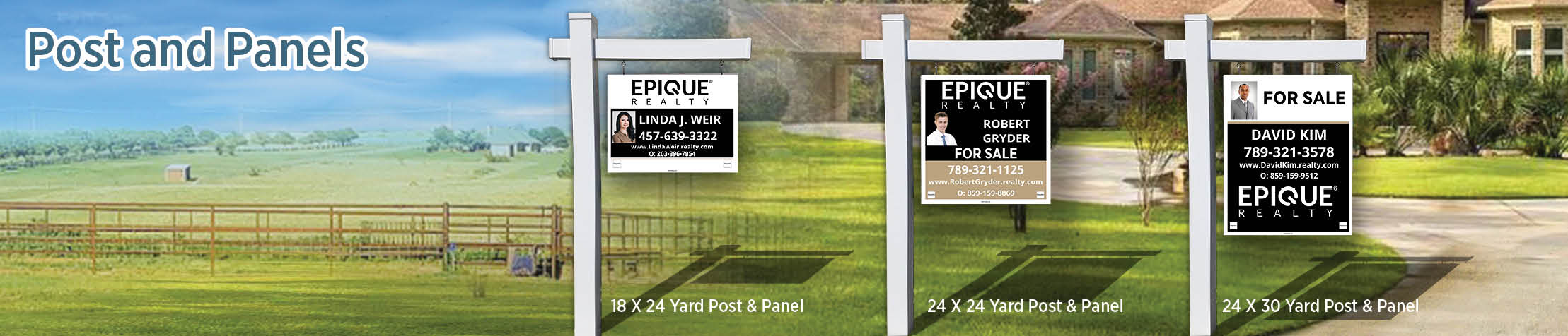 Epique Realty Real Estate Post and Panel - RAS approved vendor real estate signs | BestPrintBuy.com