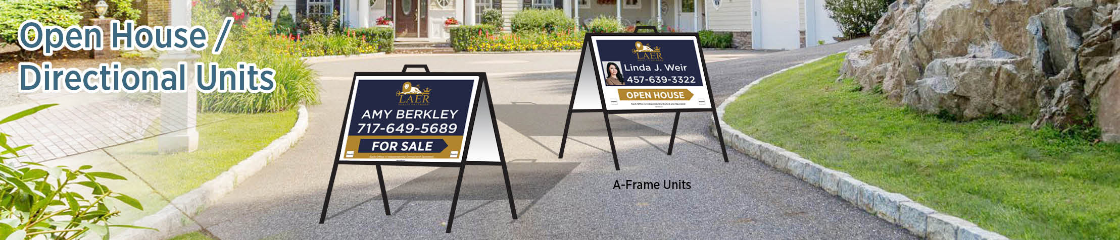 LAER Realty Partners Real Estate Open House/Directional Units - LRP approved vendor directional real estate signs | BestPrintBuy.com