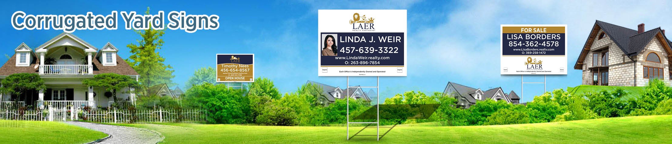 LAER Realty Partners Real Estate Corrugated Yard Signs - LRP approved vendor real estate signs | BestPrintBuy.com