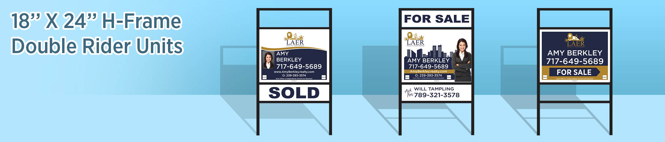 LAER Realty Partners Real Estate H-Frame Double Rider Units - LRP approved vendor real estate signs | BestPrintBuy.com