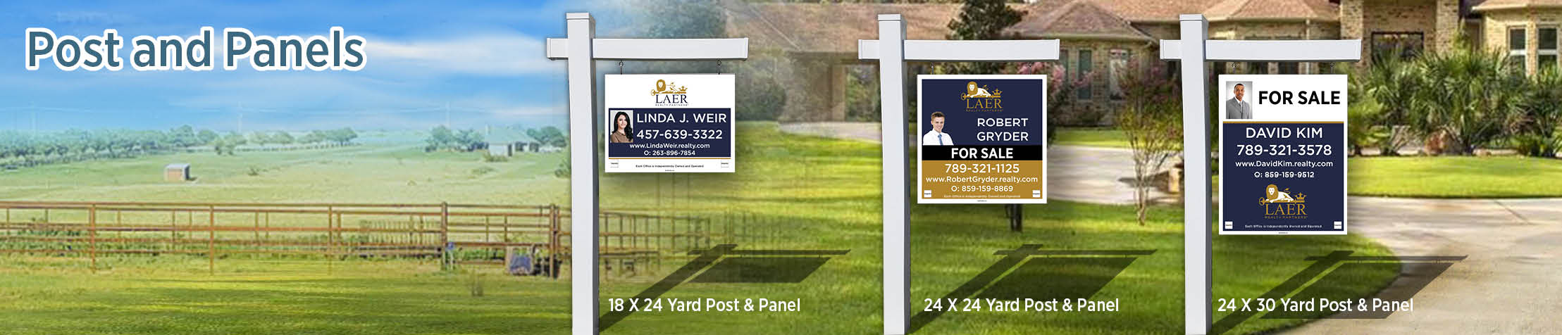 LAER Realty Partners Real Estate H-Frame Single Rider Units - KW approved vendor real estate signs | BestPrintBuy.com