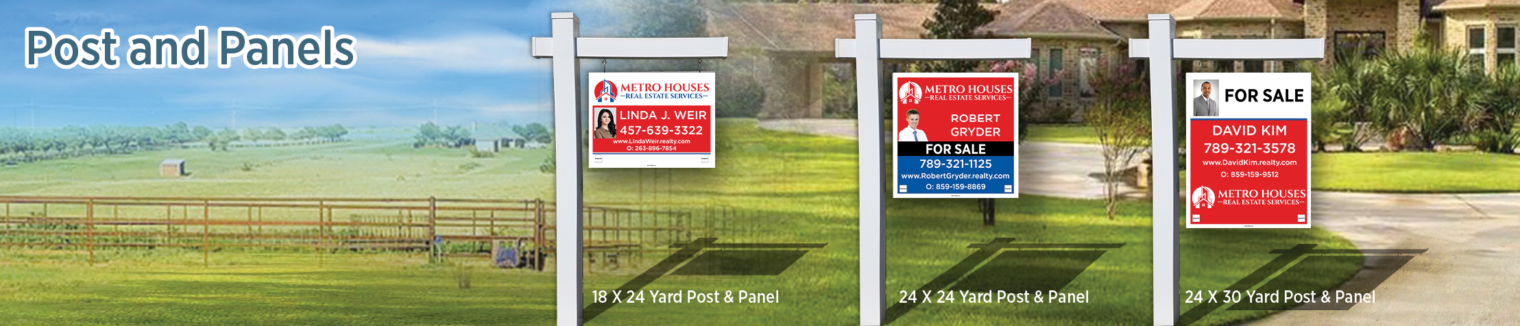 Metro Houses Real Estate Services Real Estate H-Frame Single Rider Units - KW approved vendor real estate signs | BestPrintBuy.com