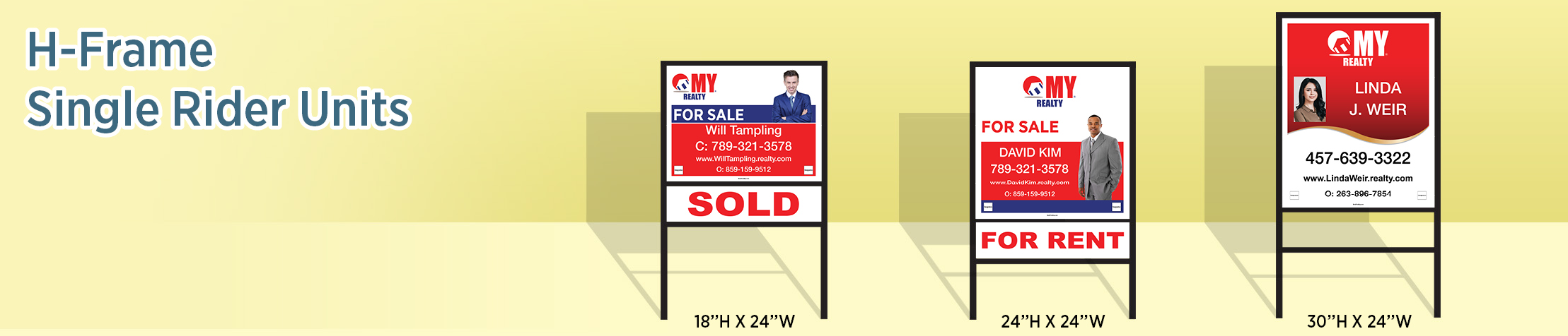 My Realty Real Estate H-Frame Single Rider Units - RAS approved vendor real estate signs | BestPrintBuy.com