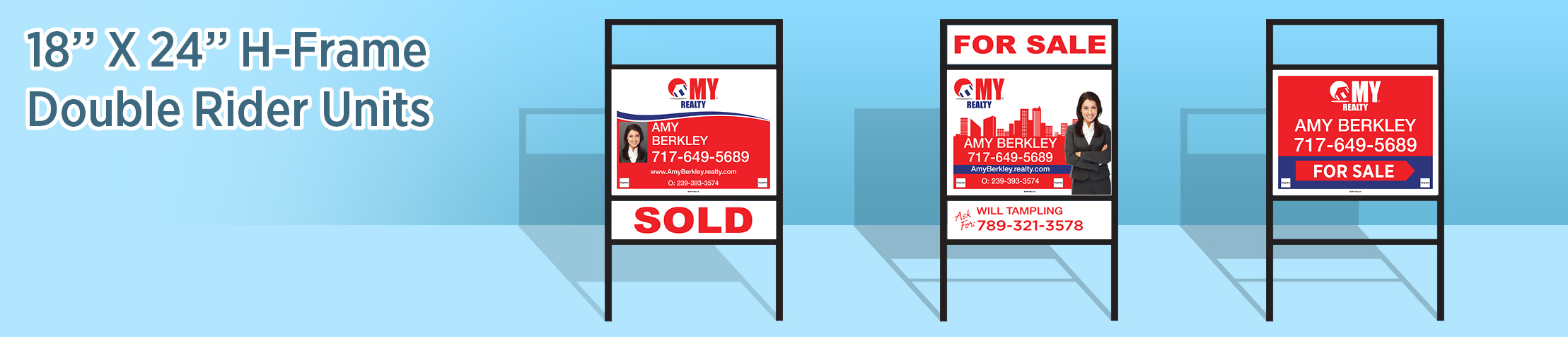 My Realty Real Estate H-Frame Double Rider Units - RAS approved vendor real estate signs | BestPrintBuy.com