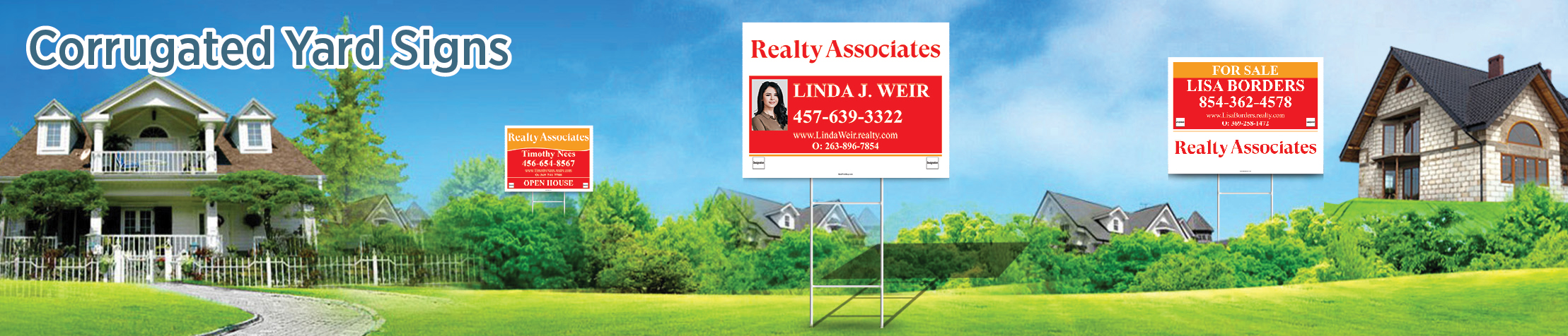 Realty Associates Real Estate Corrugated Yard Signs - RAS approved vendor real estate signs | BestPrintBuy.com