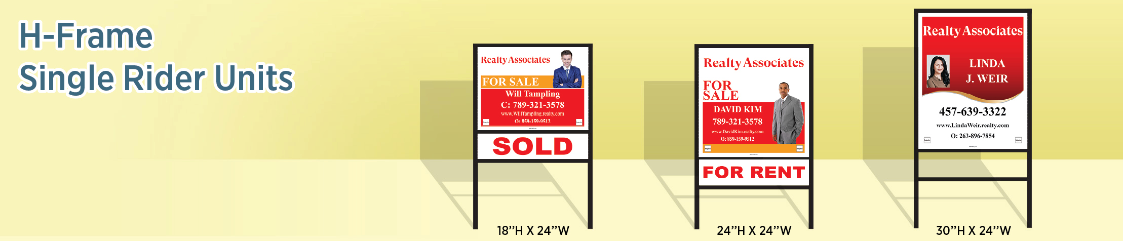 Realty Associates Real Estate H-Frame Single Rider Units - real estate signs | BestPrintBuy.com