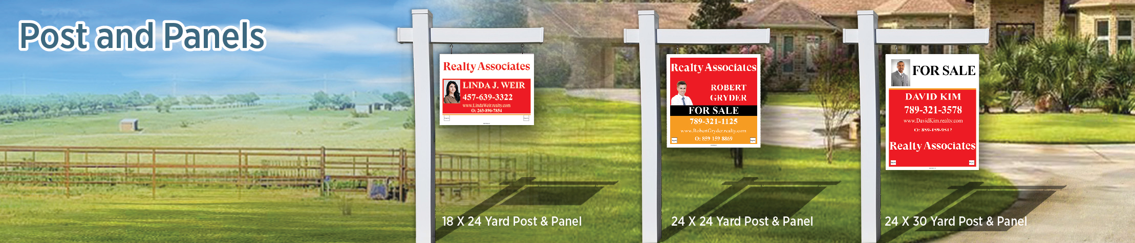 Realty Associates Real Estate H-Frame Single Rider Units - KW approved vendor real estate signs | BestPrintBuy.com