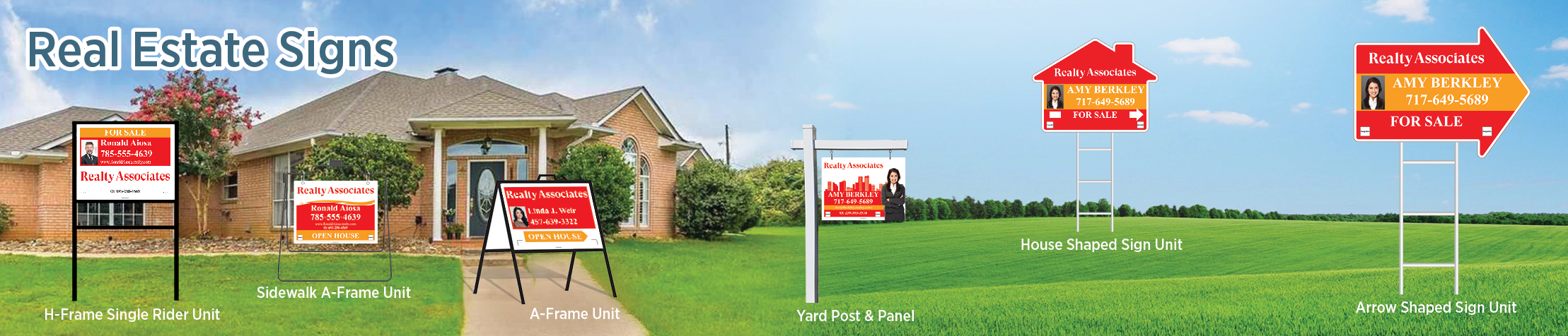 Realty Associates Real Estate Signs - RAS approved vendor real estate signs - H-Frame Units, Directional Signs, A-Frame Units, Yard Post and Panel | BestPrintBuy.com