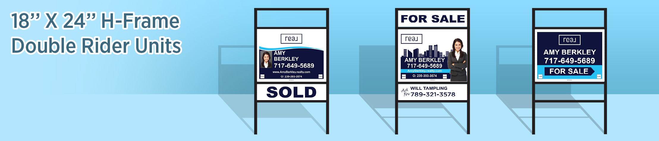 Real Real Estate H-Frame Double Rider Units - RAS approved vendor real estate signs | BestPrintBuy.com