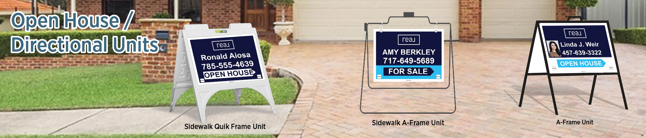 Real Real Estate Open House/Directional Units - RAS approved vendor real estate Sidewalk A-Frame signs | BestPrintBuy.com