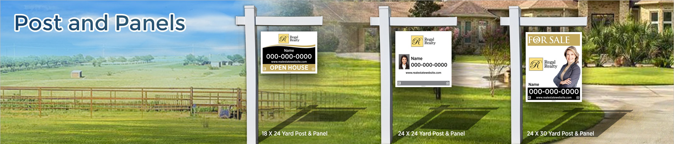 Regal Realty Real Estate Post and Panel - RAS approved vendor real estate signs | BestPrintBuy.com