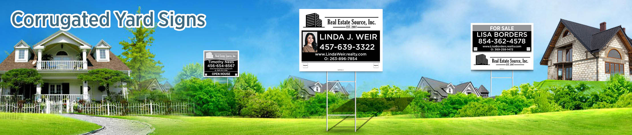 Real Estate Source Inc Real Estate Corrugated Yard Signs - RAS approved vendor real estate signs | BestPrintBuy.com