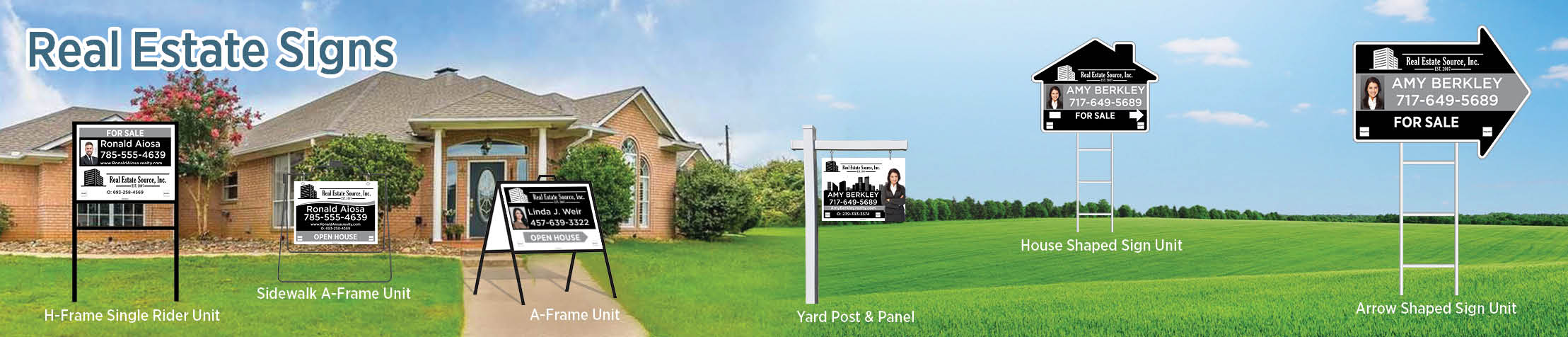 Real Estate Source Inc Real Estate Signs - RAS approved vendor real estate signs - H-Frame Units, Directional Signs, A-Frame Units, Yard Post and Panel | BestPrintBuy.com