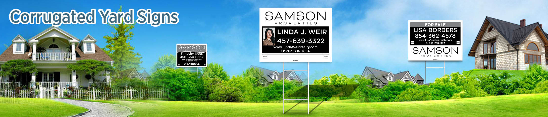 Samson Properties Real Estate Corrugated Yard Signs - SP approved vendor real estate signs | BestPrintBuy.com