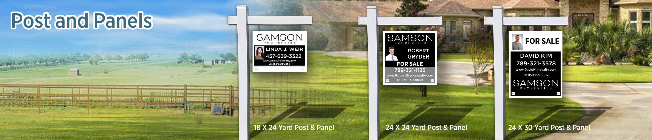 Samson Properties Real Estate Post and Panel - SP approved vendor real estate signs | BestPrintBuy.com