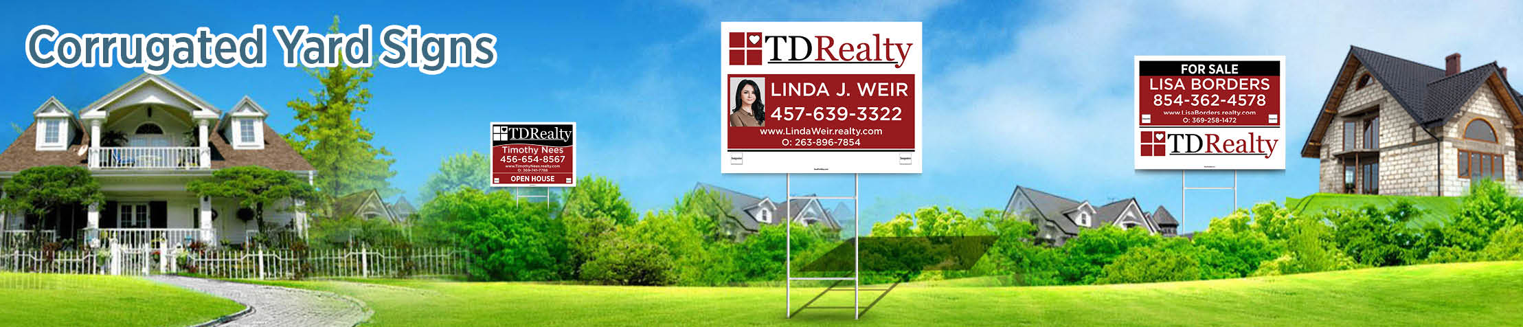 TDRealty Real Estate Corrugated Yard Signs - TDR approved vendor real estate signs | BestPrintBuy.com