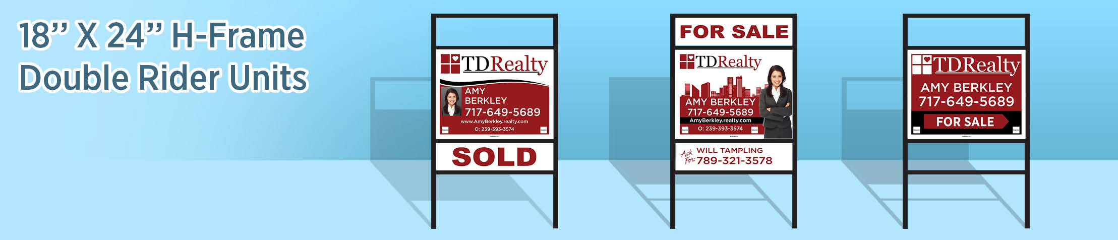 TDRealty Real Estate H-Frame Double Rider Units - TDR approved vendor real estate signs | BestPrintBuy.com