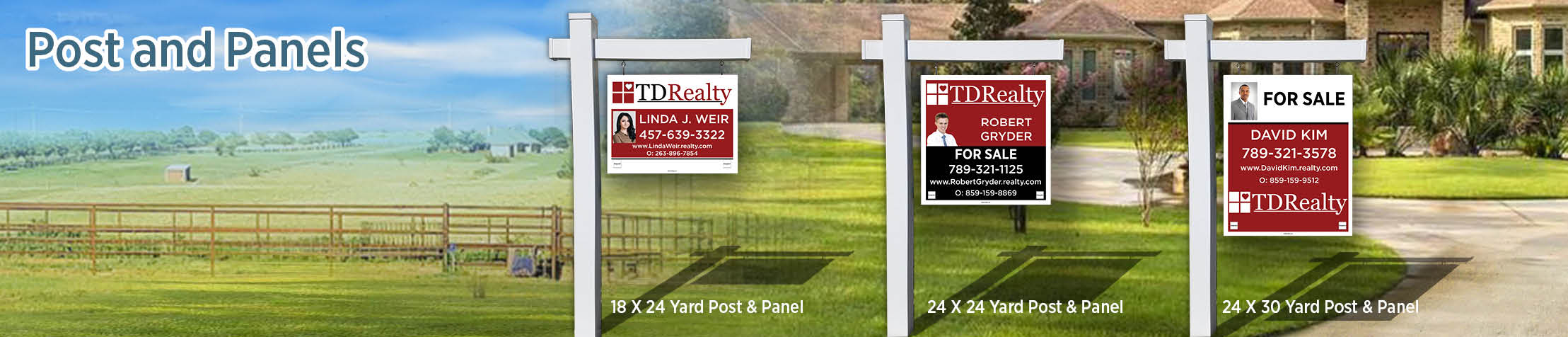 TDRealty Real Estate H-Frame Single Rider Units - KW approved vendor real estate signs | BestPrintBuy.com