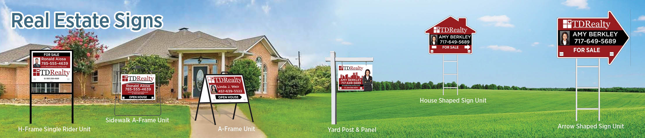 TDRealty Real Estate Signs - TDR approved vendor real estate signs - H-Frame Units, Directional Signs, A-Frame Units, Yard Post and Panel | BestPrintBuy.com