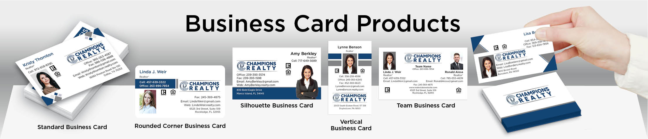 Champions Realty Real Estate Business Card Products - Champions Realty  - Unique, Custom Business Cards Printed on Quality Stock with Creative Designs for Realtors | BestPrintBuy.com