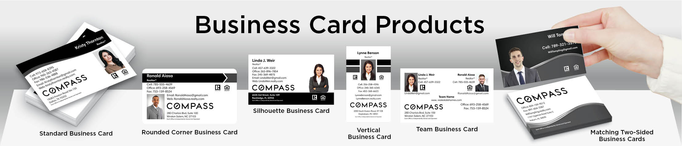 Compass Real Estate Business Card Products - Compass  - Unique, Custom Business Cards Printed on Quality Stock with Creative Designs for Realtors | BestPrintBuy.com