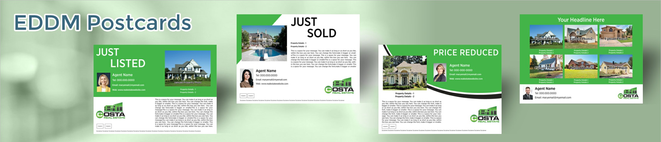 Costa Real Estate EDDM Postcards - personalized Every Door Direct Mail Postcards | BestPrintBuy.com