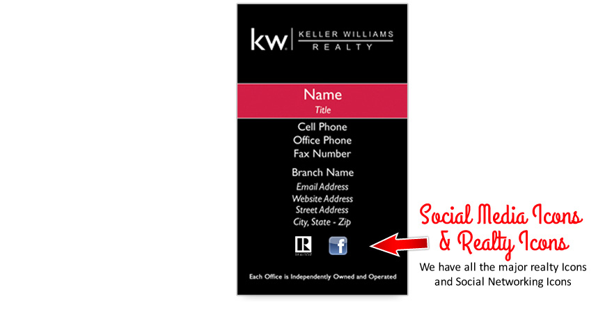 Keller Williams Vertical Business Cards