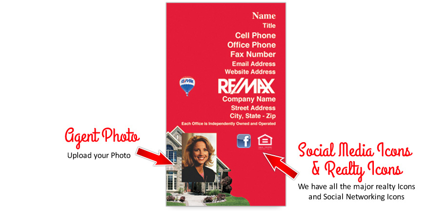 RE/MAX Vertical Business Cards With Photo