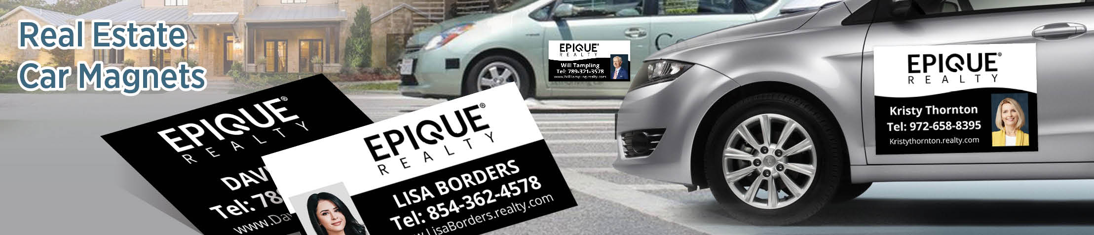 Epique Realty Real Estate Car Magnets - Custom car magnets for realtors, with or without photo | BestPrintBuy.com