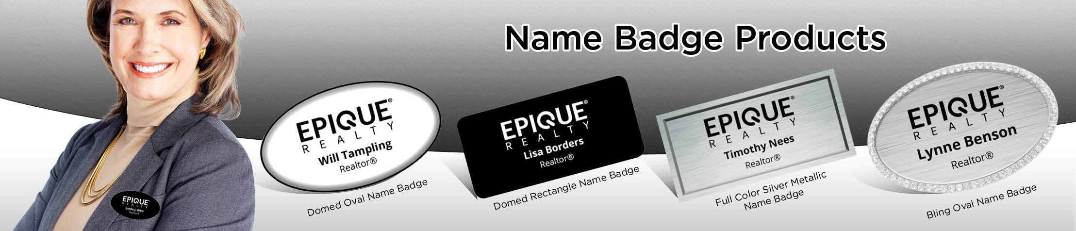 Epique Realty Real Estate Name Badge Products - Epique Realty Name Tags for Realtors | BestPrintBuy.com