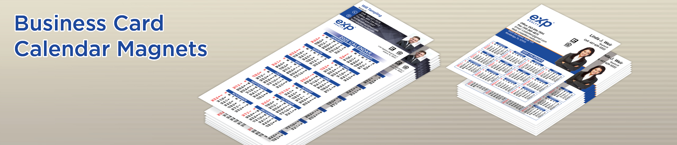 eXp Realty Real Estate Business Card Calendar Magnets - eXp Realty  2025 calendars with photo and contact info | BestPrintBuy.com