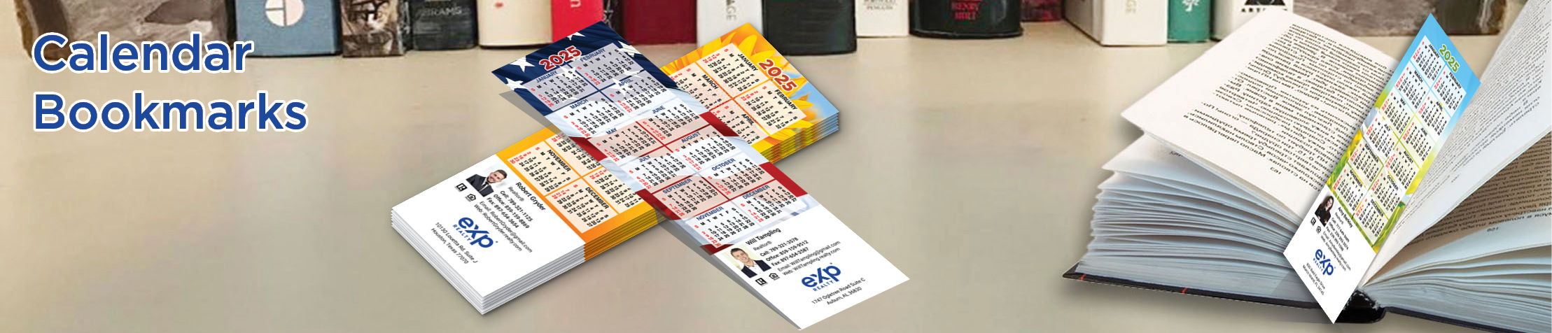 eXp Realty Real Estate Calendar Bookmarks - eXp Realty  2025 calendars printed on book markers | BestPrintBuy.com