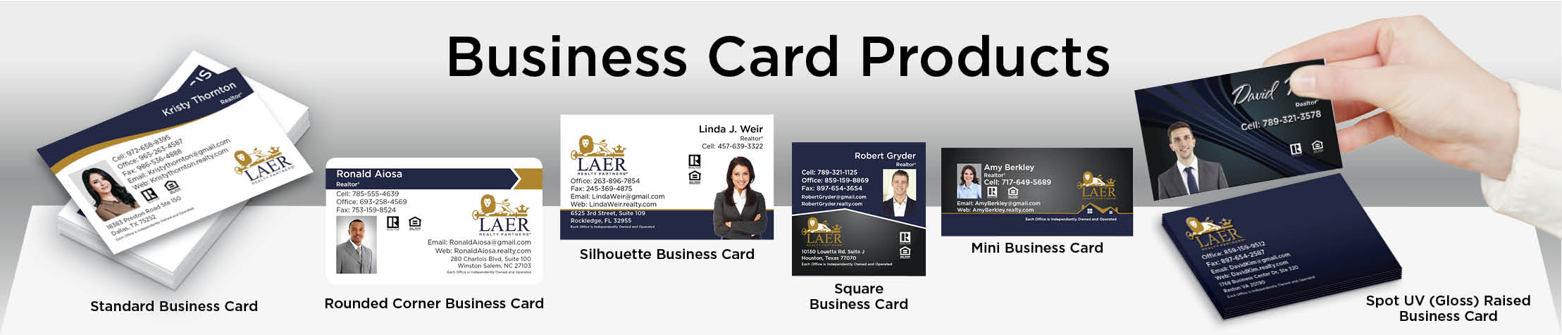 LAER Realty Partners Real Estate Business Card Products - LAER Realty Partners  - Unique, Custom Business Cards Printed on Quality Stock with Creative Designs for Realtors | BestPrintBuy.com