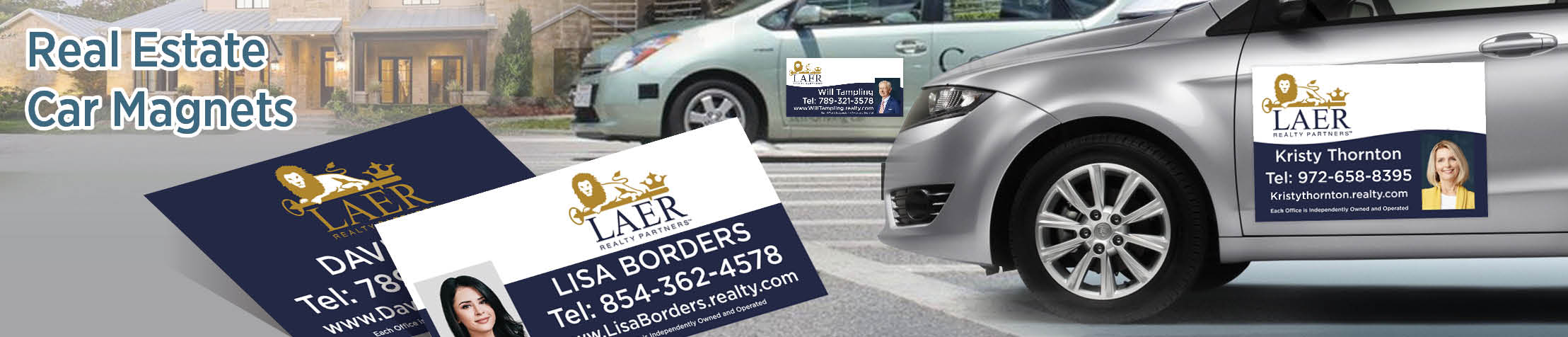 LAER Realty Partners Real Estate Car Magnets - LAER Realty Partners custom car magnets for realtors, with or without photo | BestPrintBuy.com