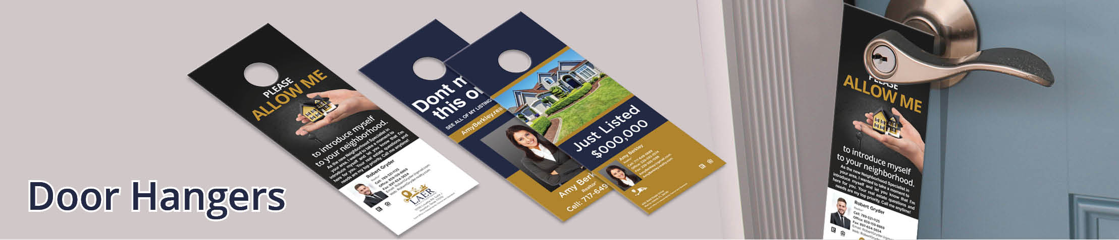 LAER Realty Partners Real Estate Door Hangers - LAER Realty Partners Door Knockers for Realtors | BestPrintBuy.com