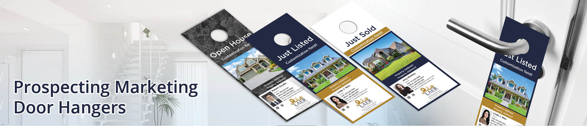 LAER Realty Partners Property Marketing Door Hangers - LAER Realty Partners Door Knockers for Realtors | BestPrintBuy.com