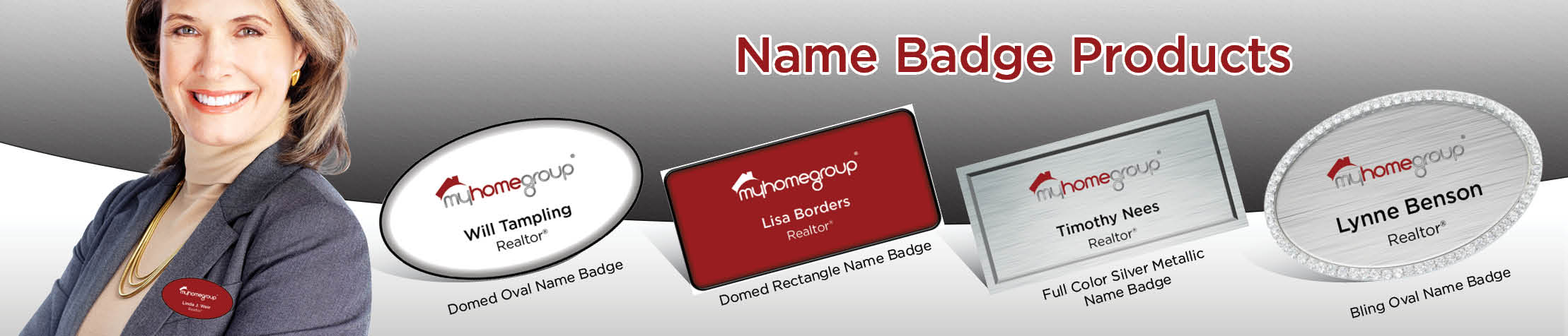 My Home Group Real Estate Name Badge Products - My Home Group Name Tags for Realtors | BestPrintBuy.com