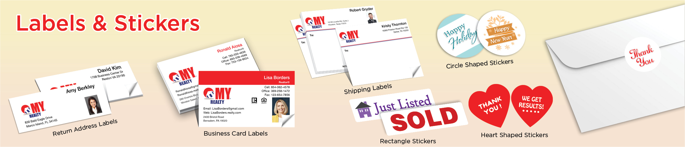 My Realty Real Estate Labels and Stickers - MHRS business card labels, return address labels, shipping labels, and assorted stickers | BestPrintBuy.com