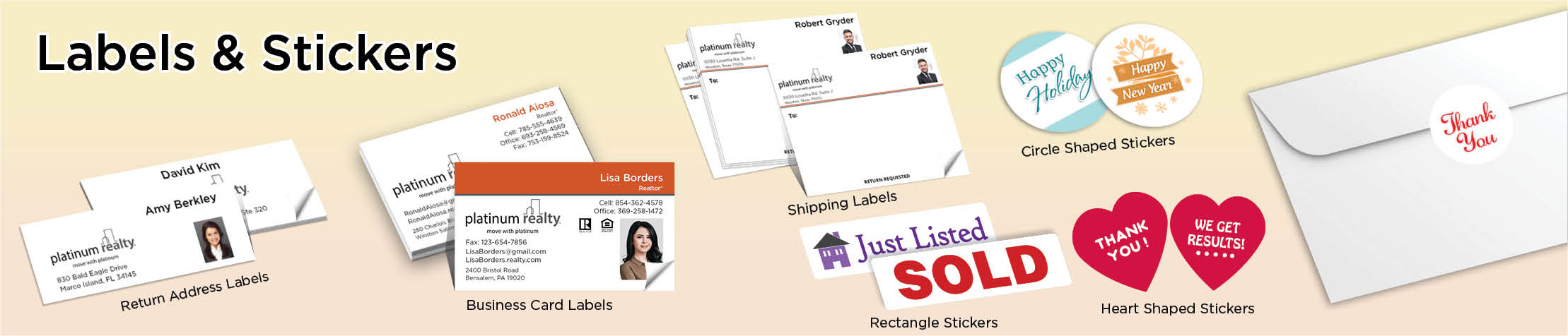 Platinum Realty Real Estate Labels and Stickers - MHRS business card labels, return address labels, shipping labels, and assorted stickers | BestPrintBuy.com