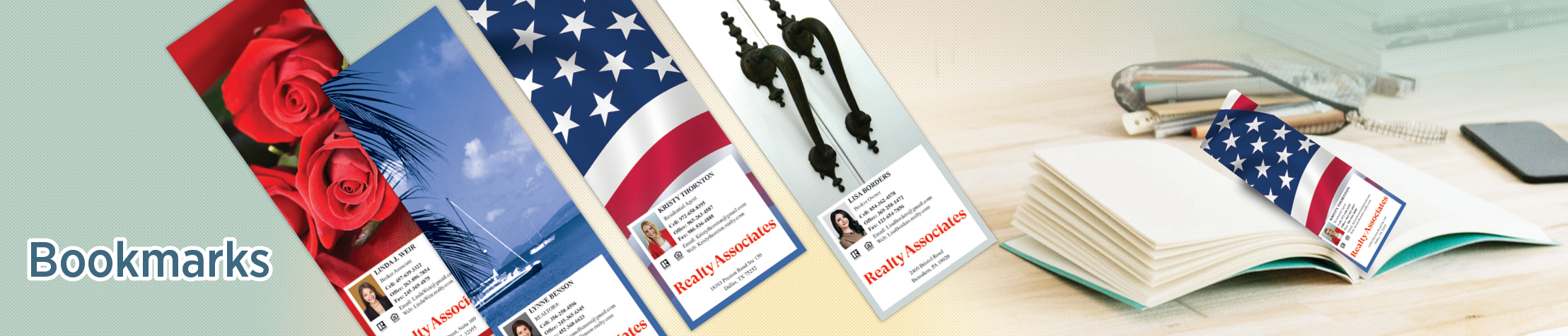 Realty Associates Real Estate Bookmarks - Realty Associates  custom realtor bookmarks | BestPrintBuy.com