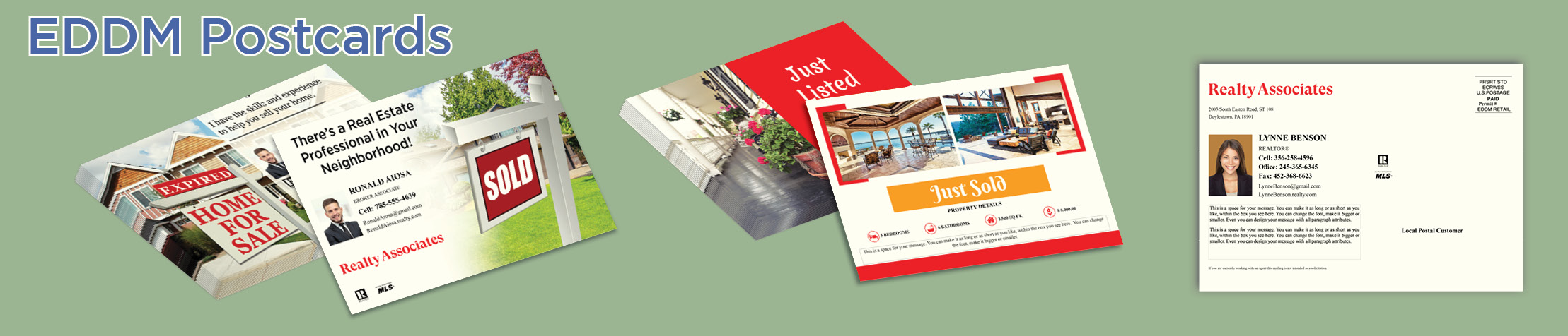 Realty Associates Real Estate EDDM Postcards - personalized Every Door Direct Mail Postcards | BestPrintBuy.com