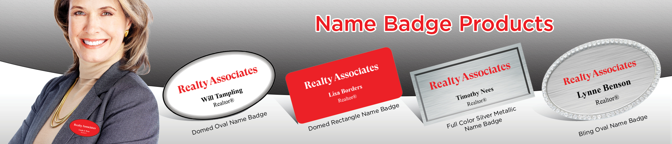 Realty Associates Real Estate Name Badge Products - Realty Associates Name Tags for Realtors | BestPrintBuy.com