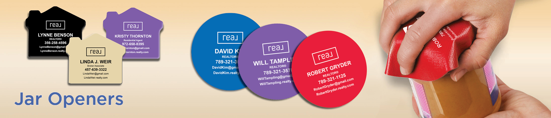 Real Real Estate Jar Openers - Real  personalized realtor promotional products | BestPrintBuy.com