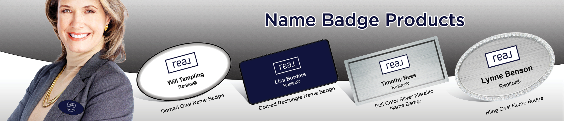 Real Real Estate Name Badge Products - Real Name Tags for Realtors | BestPrintBuy.com