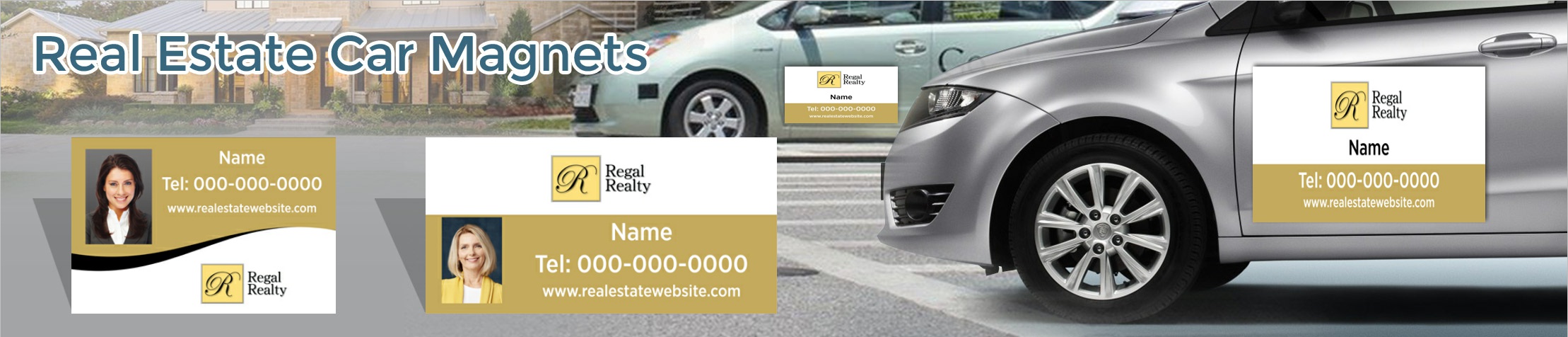 Regal Realty Real Estate Car Magnets - Custom car magnets for realtors, with or without photo | BestPrintBuy.com