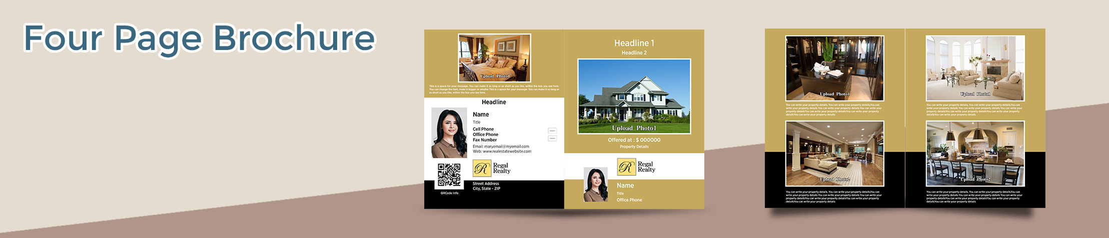  Real Estate Flyers and Brochures -  four page brochure templates for open houses and marketing | BestPrintBuy.com