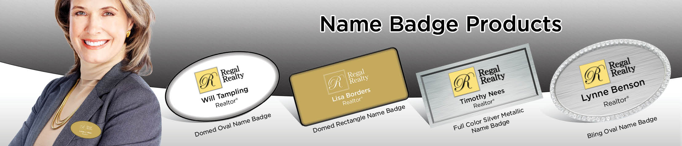 Regal Realty Real Estate Name Badge Products - Regal Realty Name Tags for Realtors | BestPrintBuy.com